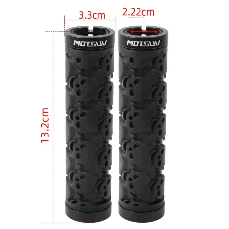 Skull Double Lock-On MTB Bike Handlebar Grips | TPE Anti-Slip