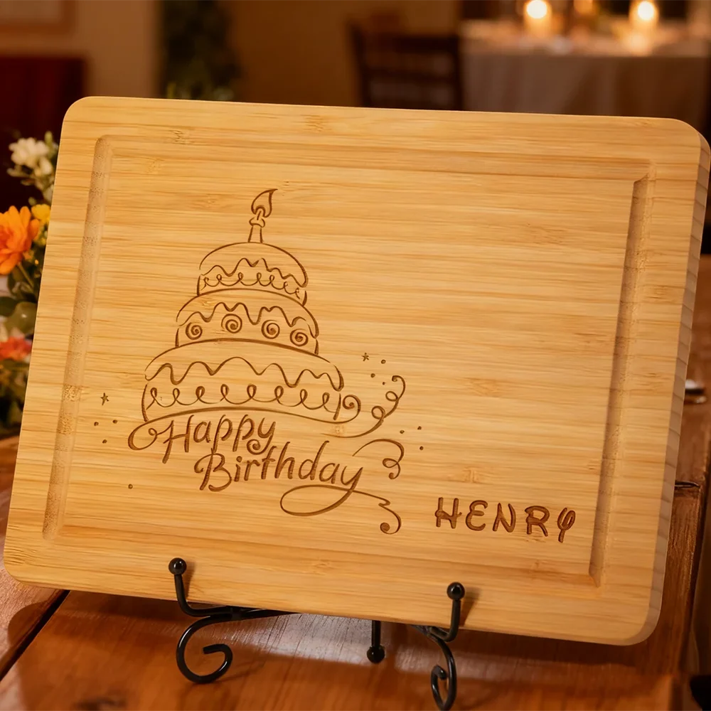 Custom Engraved Bamboo Cutting Board | Birthday & Gift