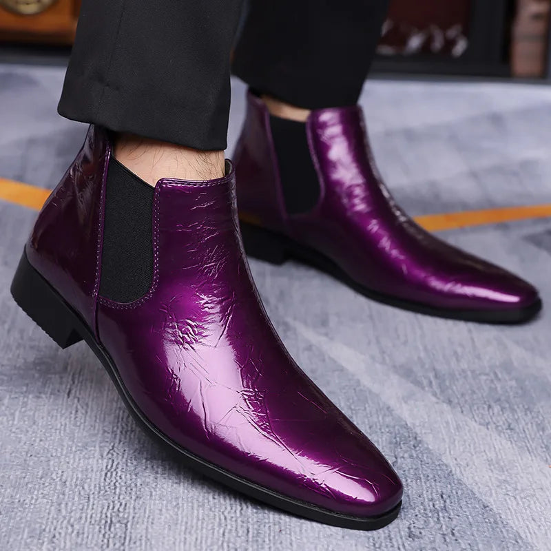 Men's Leather Chelsea Ankle Boots – Slip-On Business Dress Boot