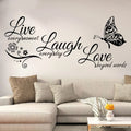 Live Laugh Love Butterfly Wall Decal – Vinyl Quote Sticker