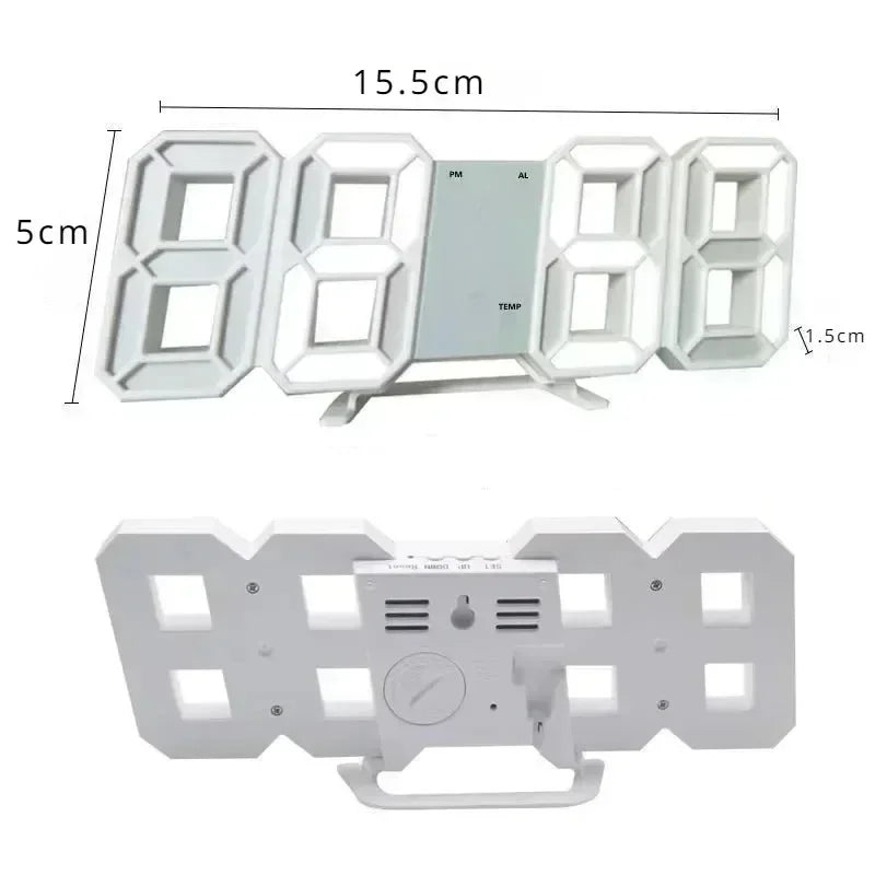 3D LED Digital Wall & Desk Clock – Alarm & Auto Brightness