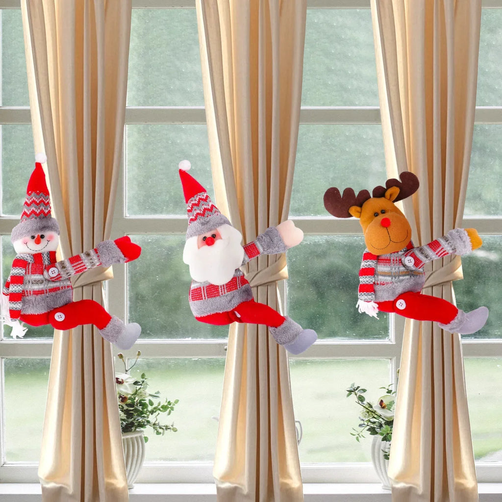 Christmas Decorations Home Curtain Decoration Buckle Cartoon Doll