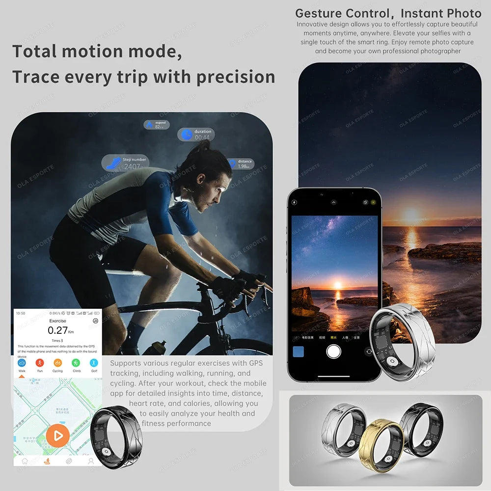 Smart Ring – Heart Rate, Sleep & Fitness Tracker | IP68 Waterproof