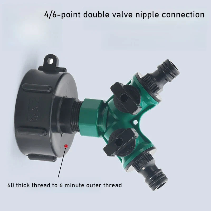 2-Way Y-Shape Garden Hose Splitter with Switch | Pipe Adapter