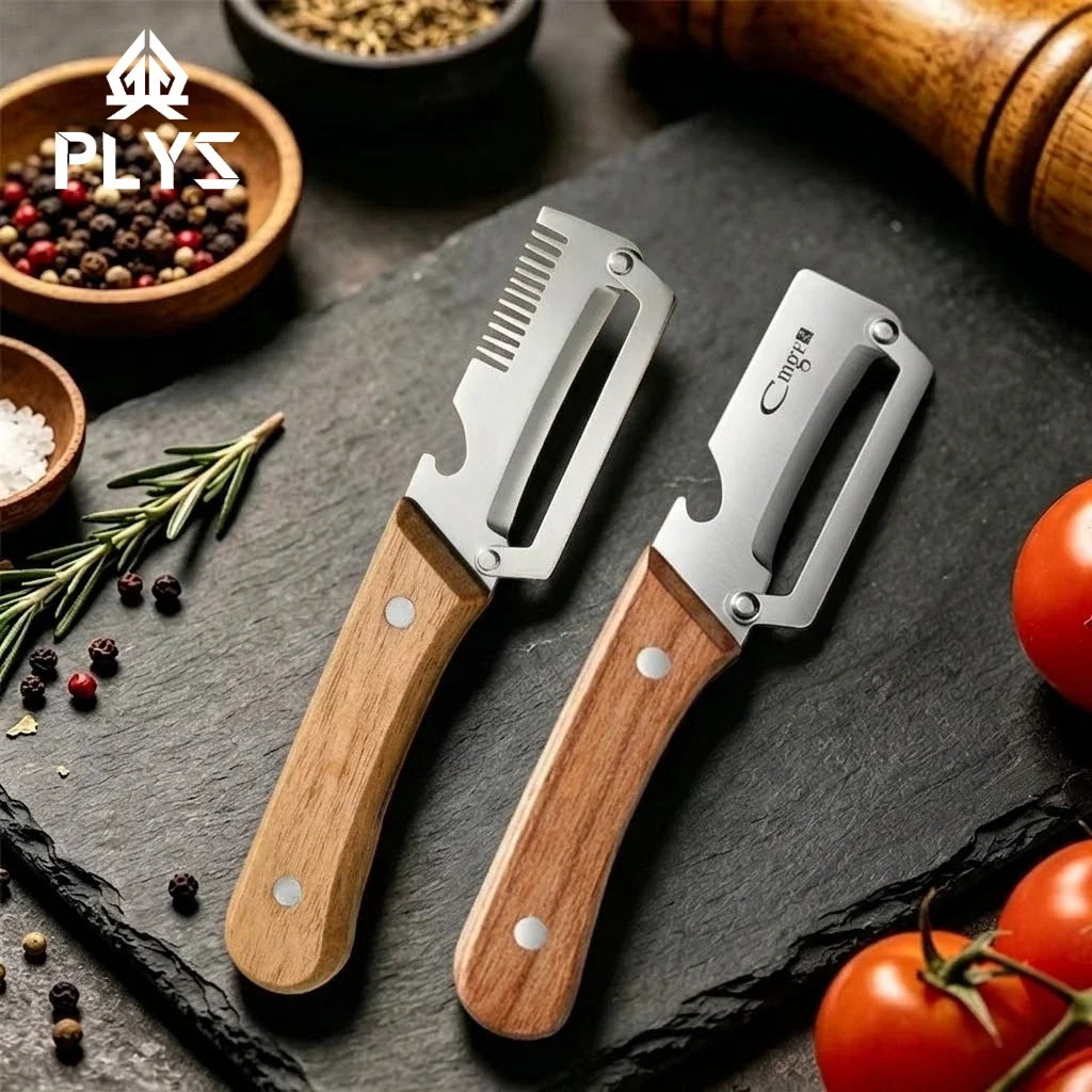Stainless Steel Vegetable Peeler with Wooden Handle