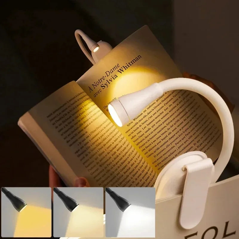 USB Rechargeable Clip-On Book Light | Dimmable LED 360° Flex