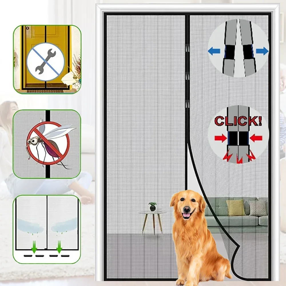 Magnetic Mesh Door Screen Curtain – Bug & Insect Barrier