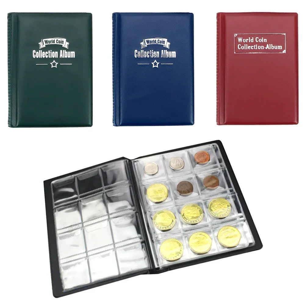 PU Leather Coin Collection Album – 60 & 120 Pocket Organizer