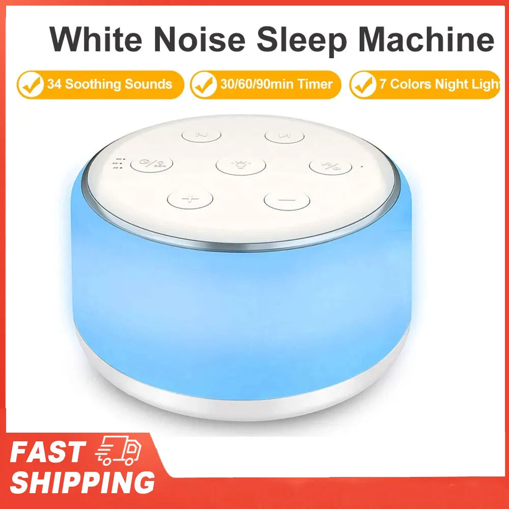Desktop Sleep Sound Machine White Noise Baby Soother 7 Colors Night