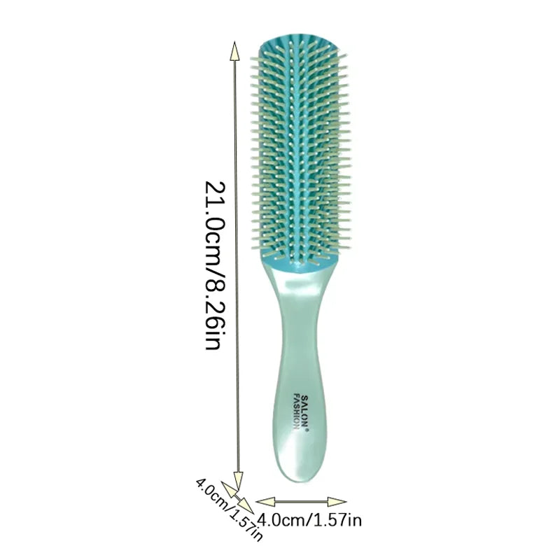 9-Row Detangling Hair Brush – Cushion Scalp Massage Comb