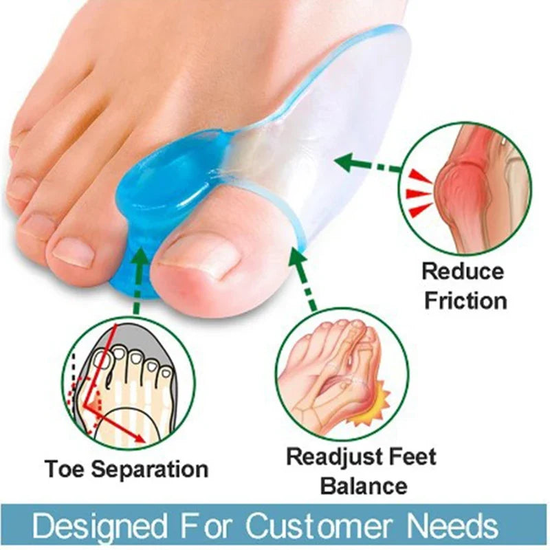 2-Pack Silicone Gel Toe Separators – Soft Toe Spacer Sleeves