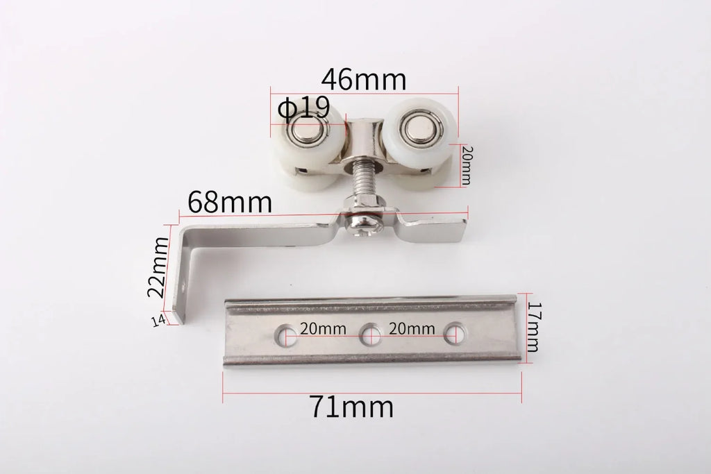 Sliding Door Roller Pulley Set – 4-Wheel Rail Track Hardware