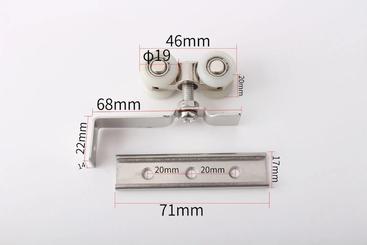 Sliding Door Roller Pulley Set – 4-Wheel Rail Track Hardware