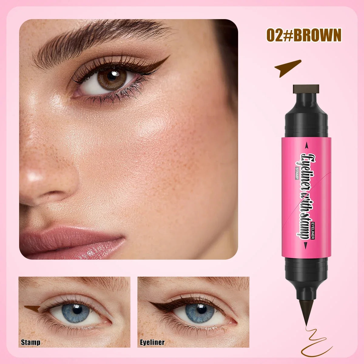 Hello Kiss 2-in-1 Winged Eyeliner Stamp Pen – Waterproof