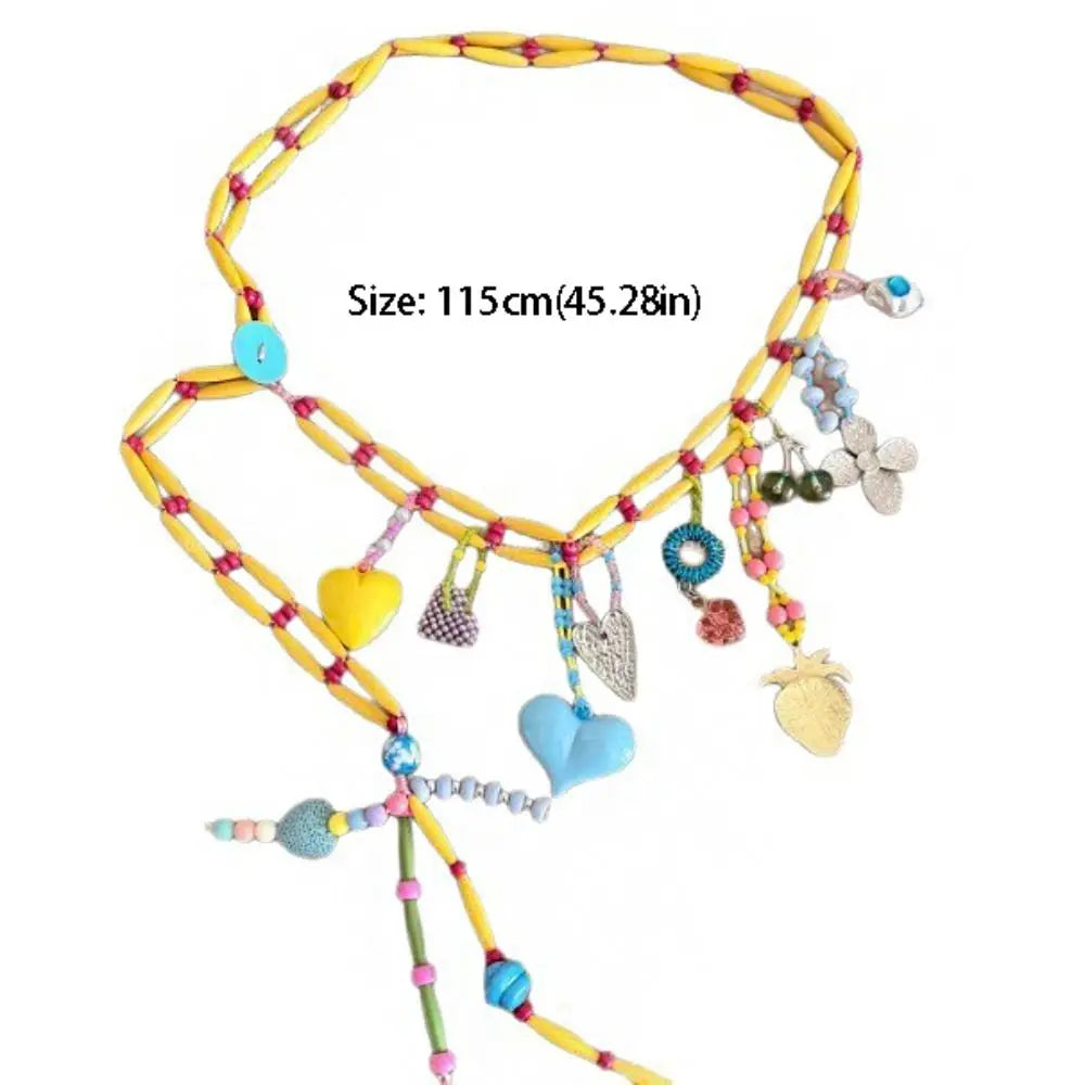 Y2K Colorful Beaded Waist Chain – Kawaii Bohemian Body Jewelry