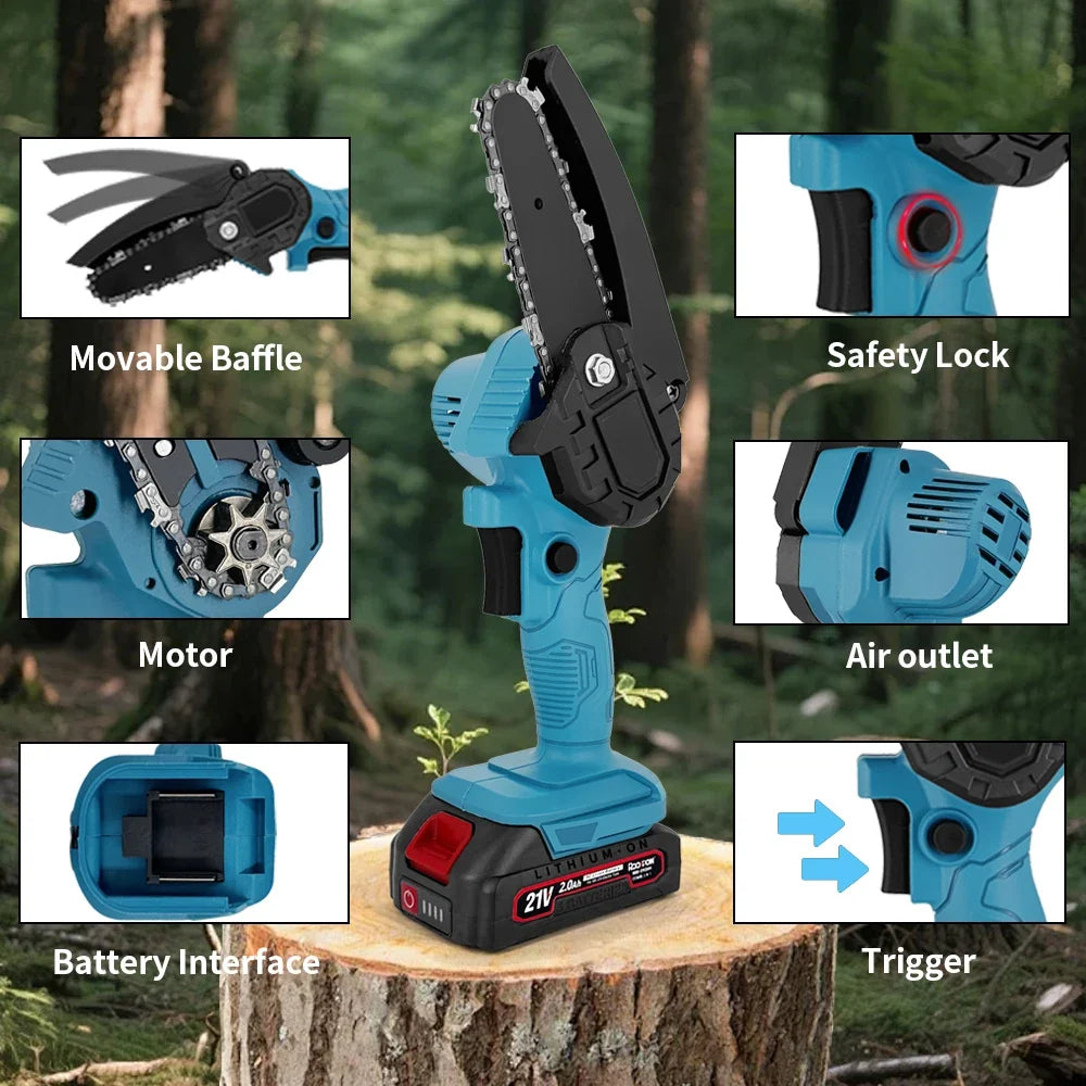 4/6 Inch Cordless Mini Chainsaw for Makita 18V Battery | No Battery
