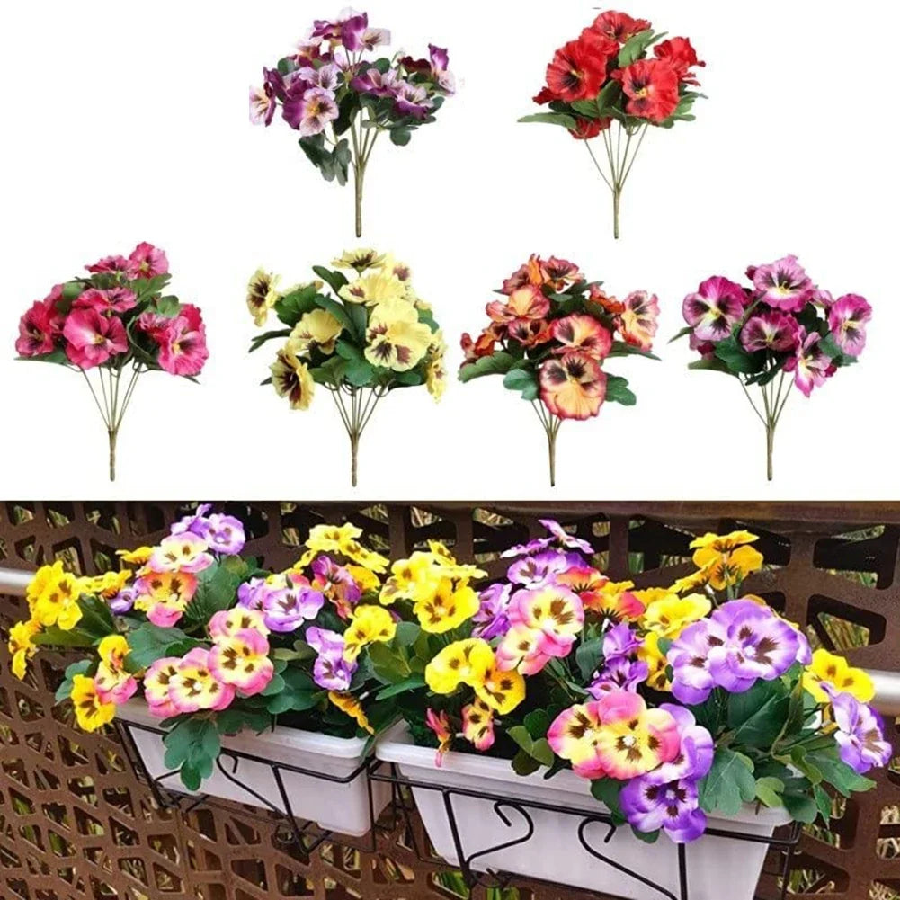 Artificial Pansy Flowers 10 Heads Fake Flower Wedding Party Home
