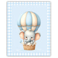 Elephant Hot Air Balloon Nursery Canvas Wall Art | Kids Decor