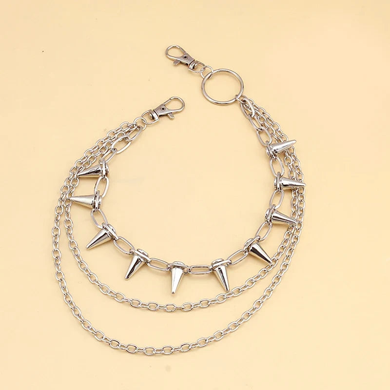 Hip-Hop Punk Metal Rivet Pants Chain – Unisex Waist Chain