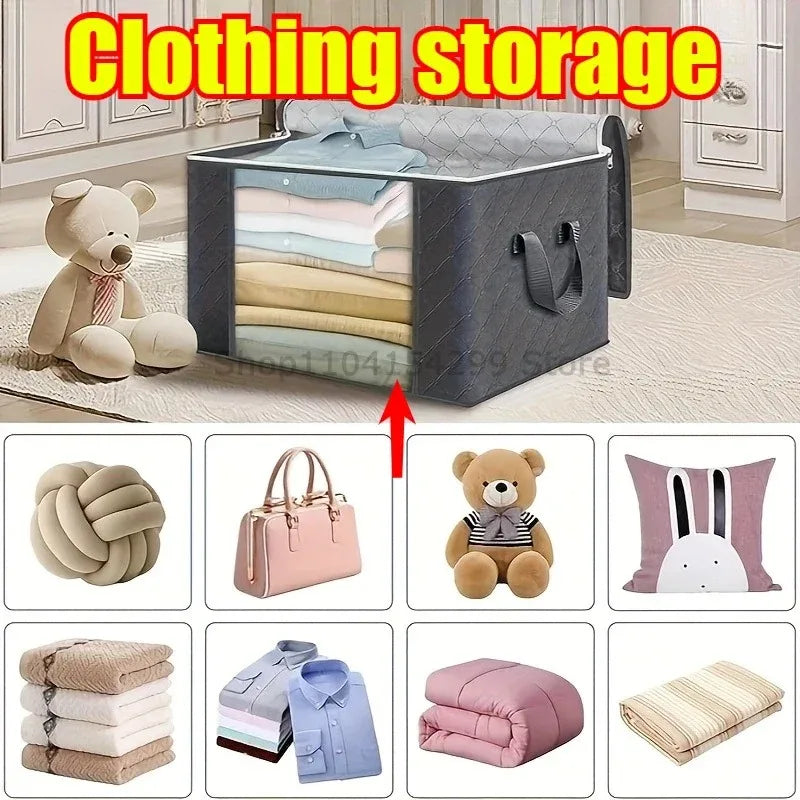 6-Pack Oversized Foldable Storage Bags | Zipper & Clear Window