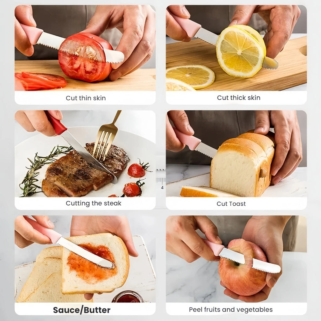 Serrated Fruit & Bread Knife – Stainless Steel Round Tip