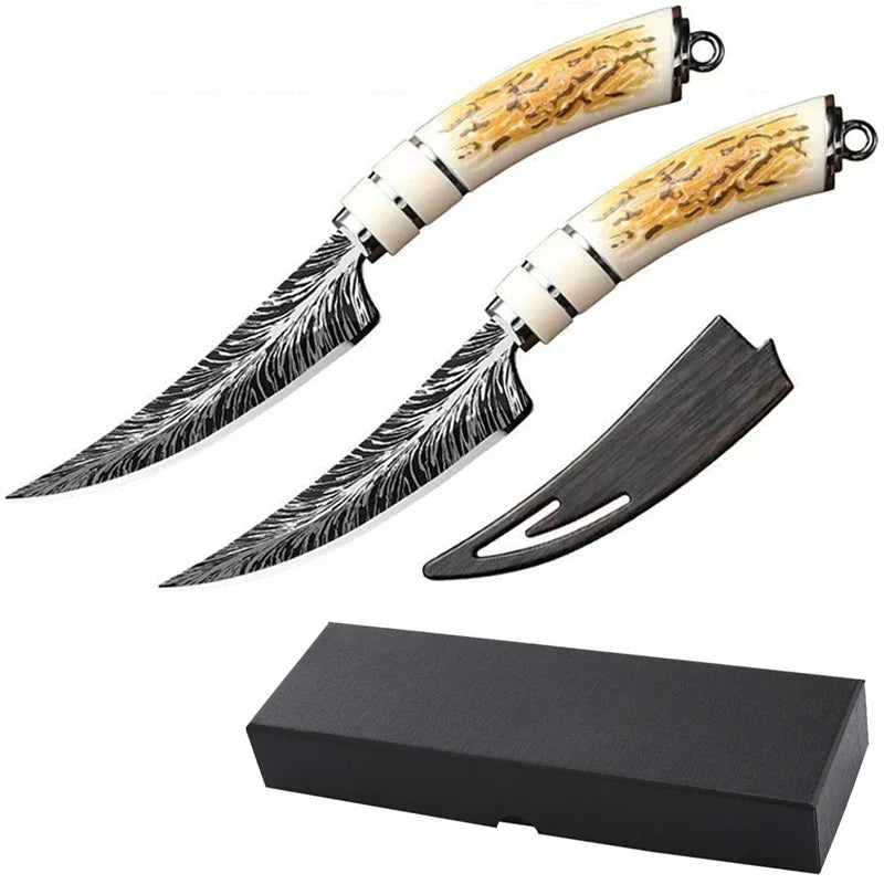Damascus Steel Boning Knife – Sharp Blade, Sheath & Gift Box
