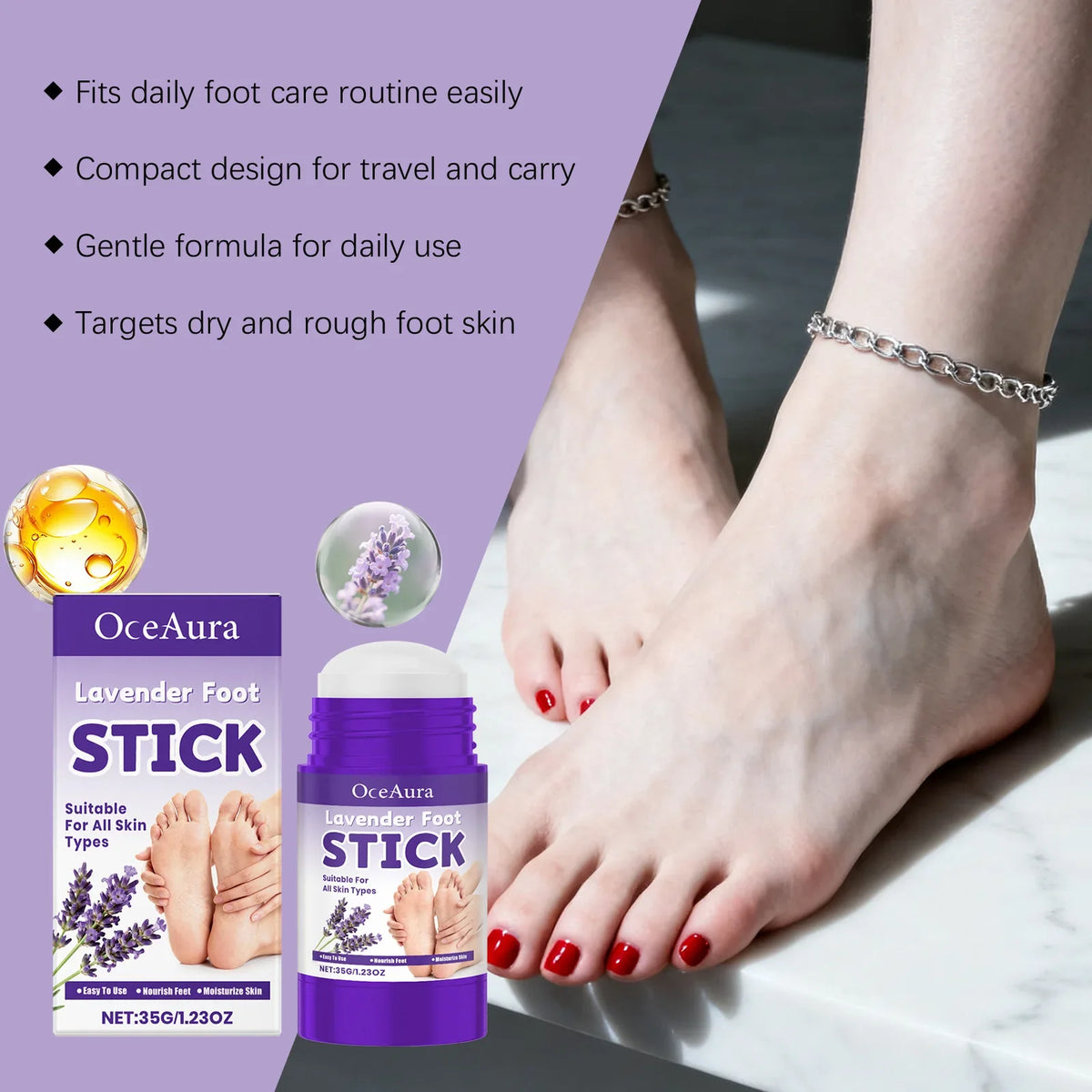 OceAura Lavender Heel Repair Foot Cream 35g – Moisturizing Balm