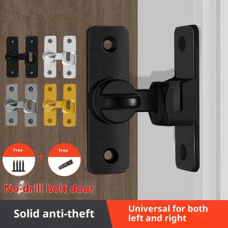 Punch-free Hasp Latch Door Lock Black Cabinet Locks Kids Safety
