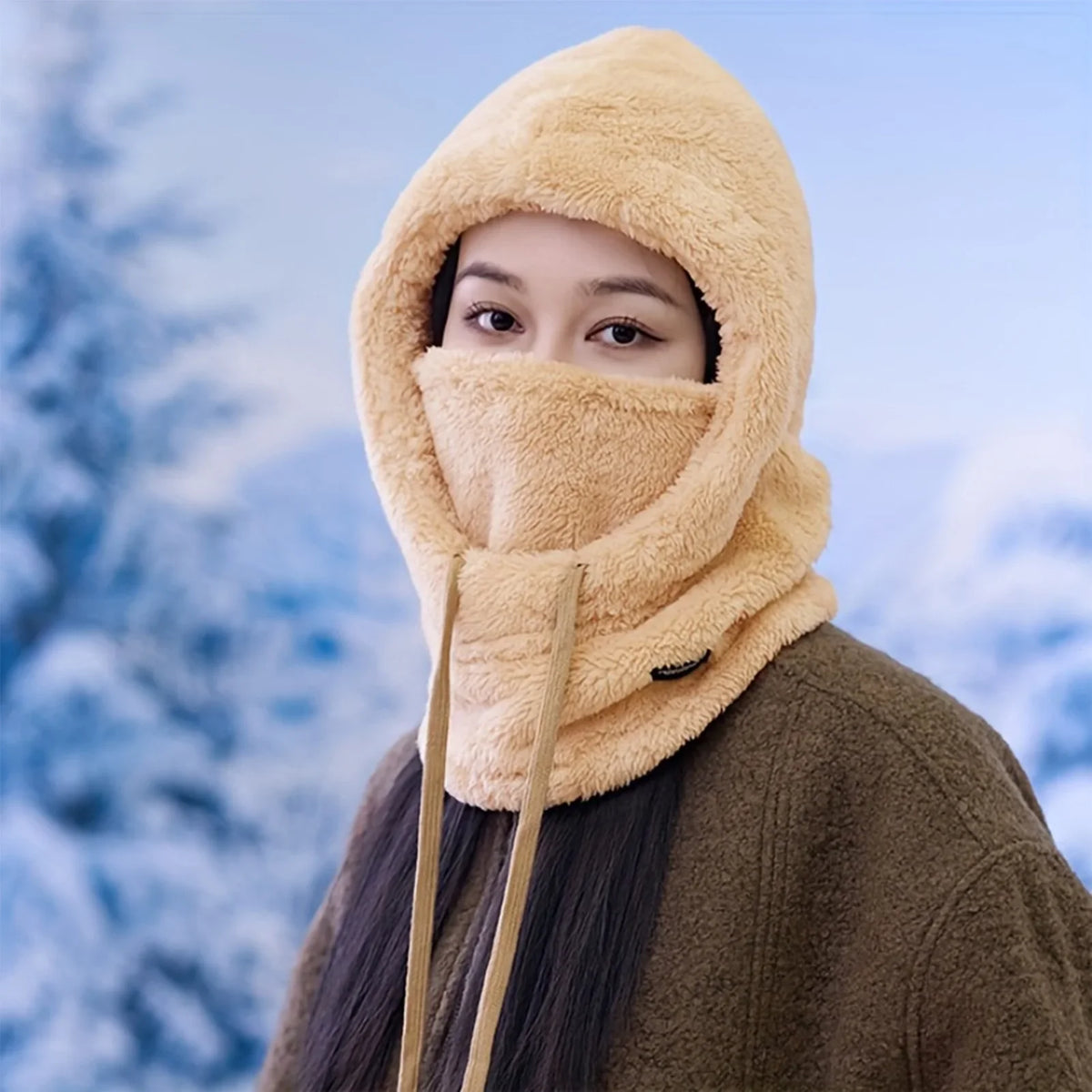 Windproof Ski Hooded Neck Warmer for Cycling & Winter Sports