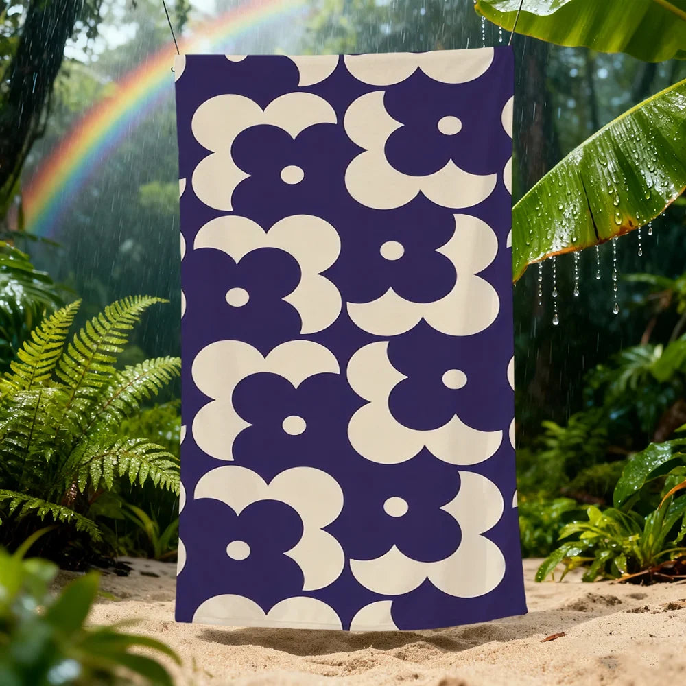 Flower Cartoon Quick-Dry Beach Towel | Pool, Gym & Travel