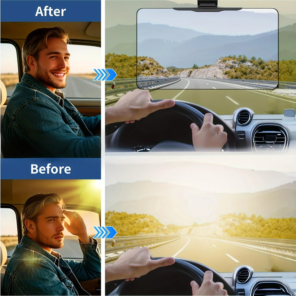 Large Polarized Car Sun Visor Extender UV400 Protection Secure Buckle