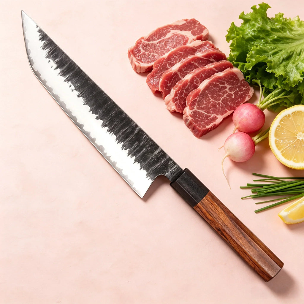 Japanese Hand-Forged Sushi Chef Knife – 21cm Clad Steel