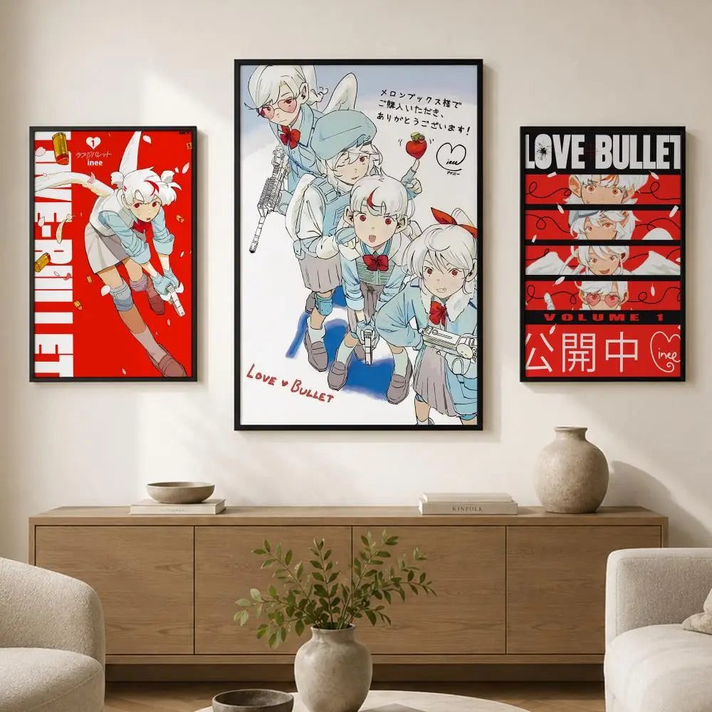 Anime L-Love Bullet Waterproof PVC Wall Poster – Peel & Stick HD