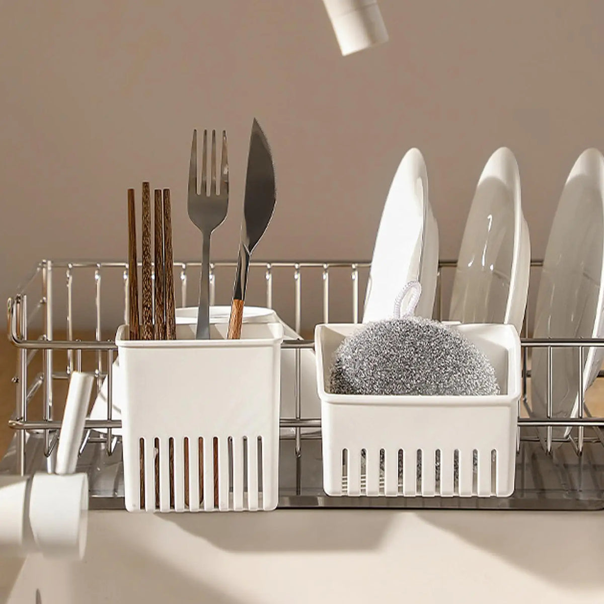Utensils Holder Utensil Drying Rack Cutlery Basket Kitchen Fork Spoon