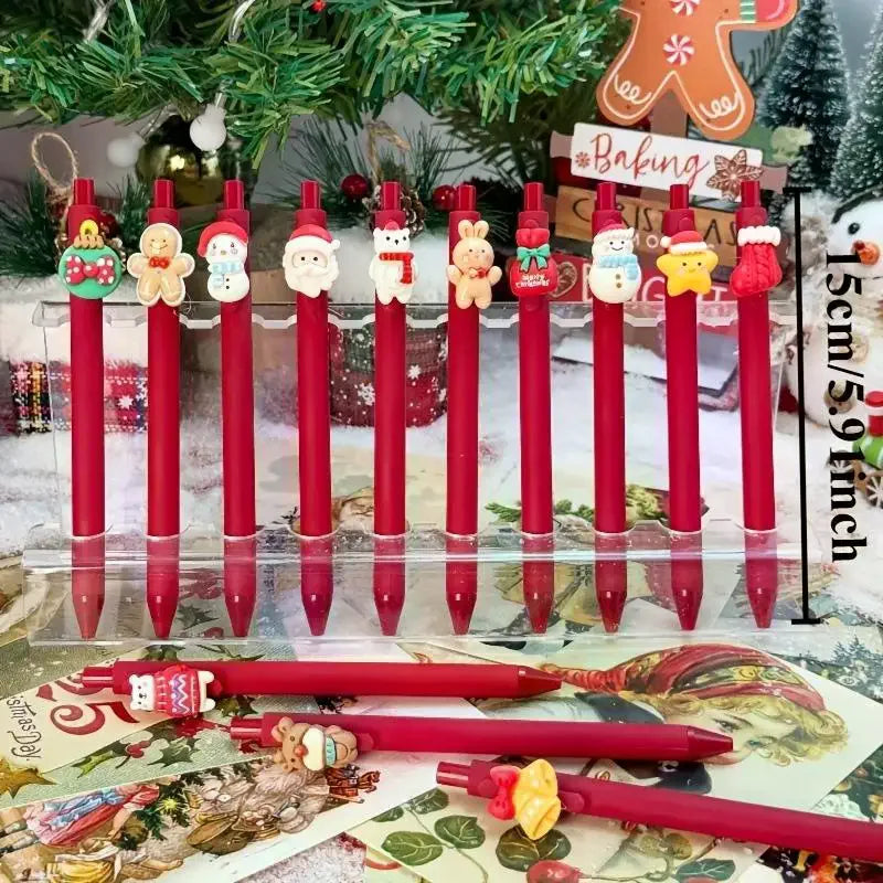 5-Pack Christmas Gel Pens – Santa, Snowman & Tree Designs