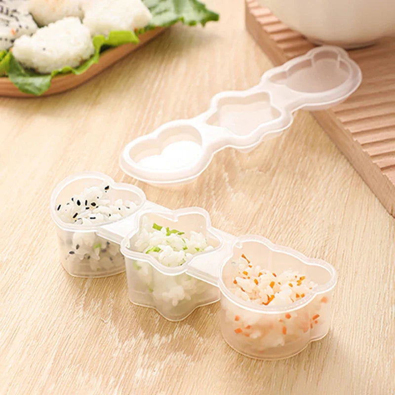 3-in-1 Cartoon Rice Ball Sushi Mold Set – BPA-Free Bento Tool
