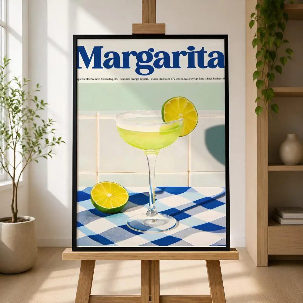 Cocktail Margarita Wall Poster – Self-Adhesive Waterproof Art