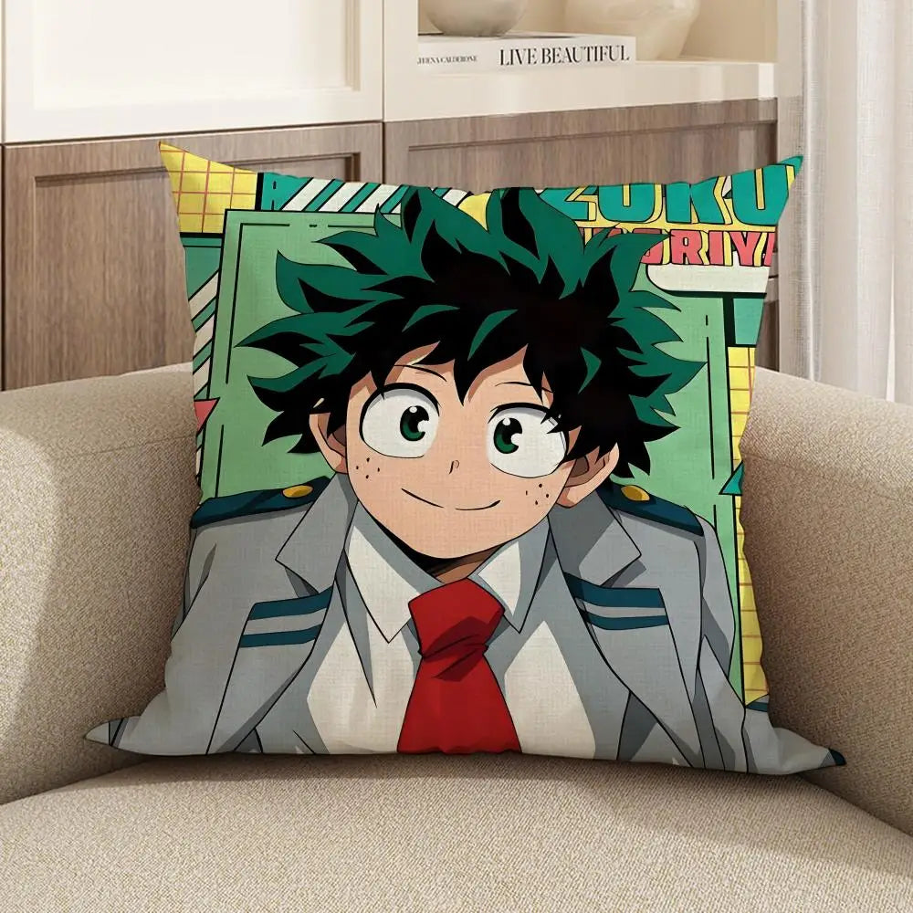 Anime Izuku Midoriya Linen Cushion Cover | Sofa & Bedroom Decor