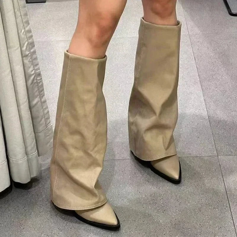 Women's Knee-High Pointed Toe Platform Boots | Winter Fashion