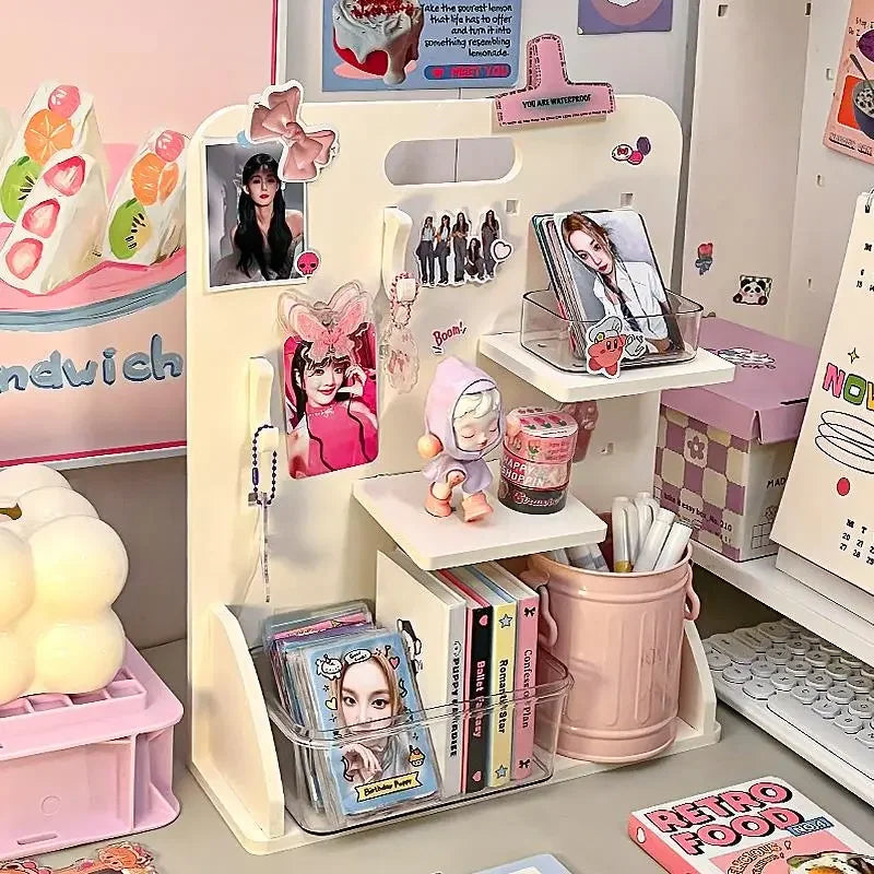 Desktop Pegboard Storage Rack – Layered Desk Organizer