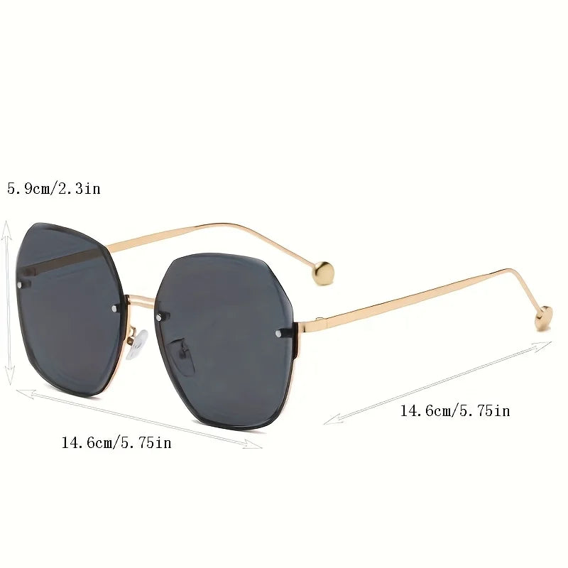 Fashion Frameless Gradient Glasses Trendy Metal Eyewear Women& Men