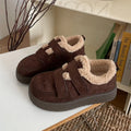 Women's Plush-Lined Faux Suede Ankle Snow Boots | Winter Flat