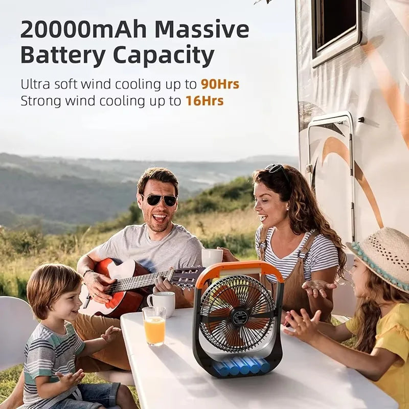 URGGU Camping Fan with Light & Power Bank 10000/20000mAh