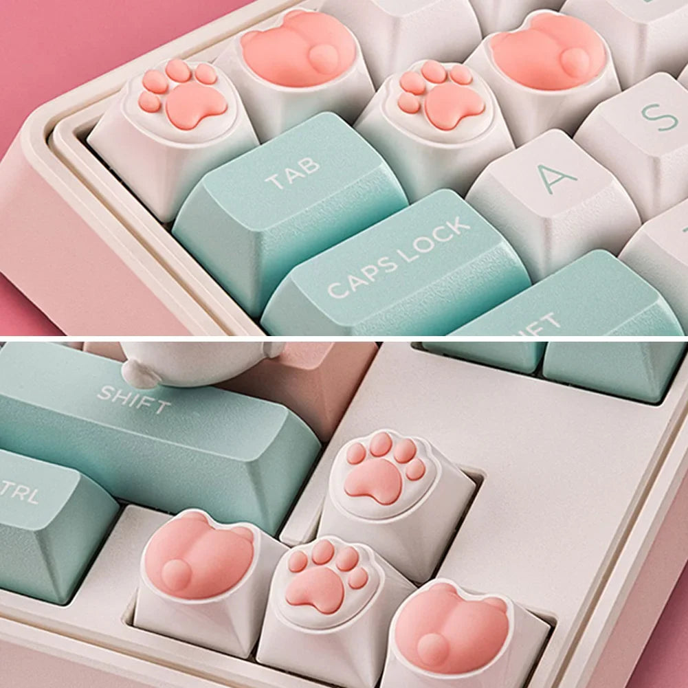 4-Pack 3D Cat Paw Keycaps for Cherry MX Mechanical Keyboards