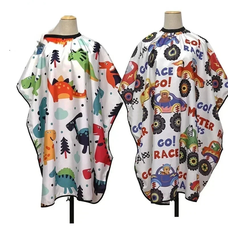 Cartoon Haircut Cape – Waterproof Barber Wrap for Kids & Adults