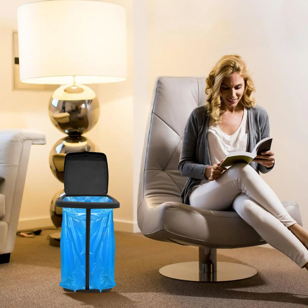 Telescopic Trash Bag Holder Stand with Lid | Indoor & Outdoor