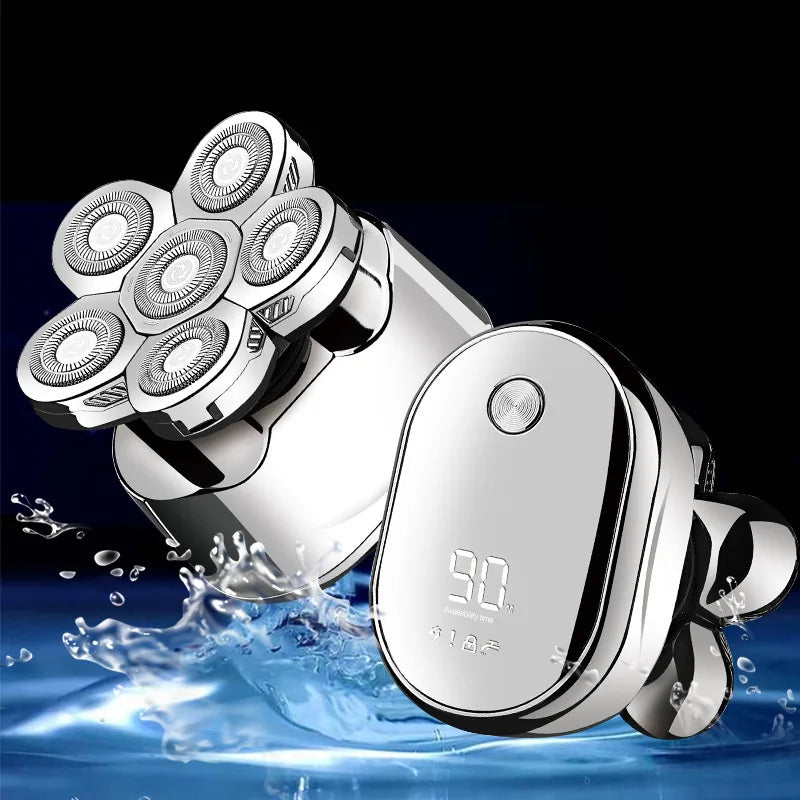 Men's 6-Blade Electric Rotary Shaver – Head & Face Razor