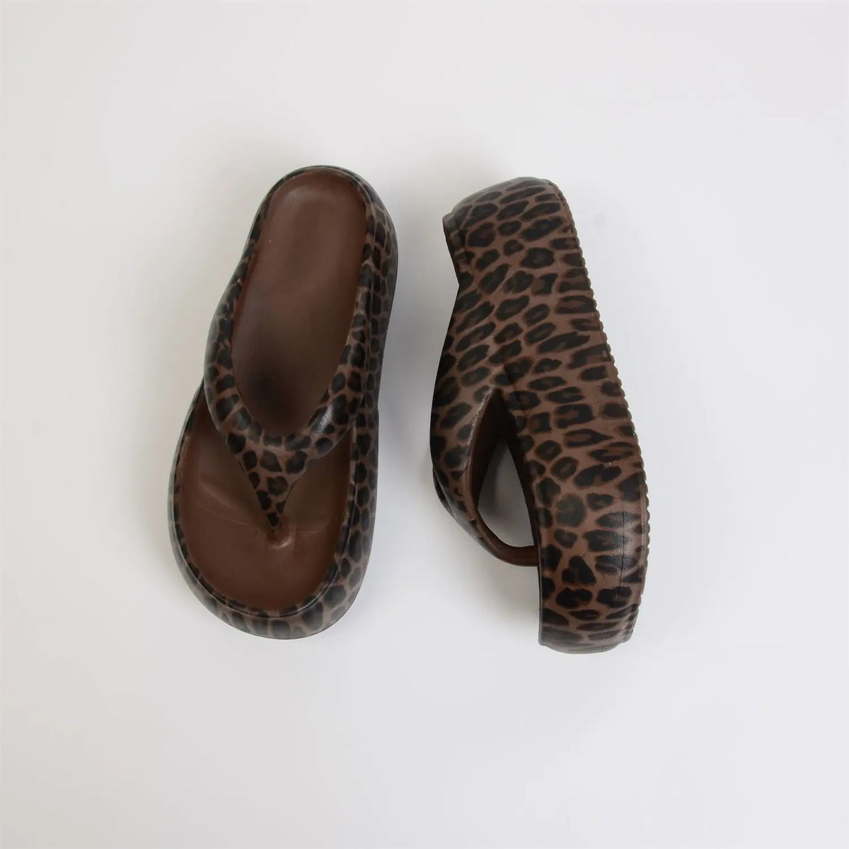 Women's Leopard Platform Slides – Chunky Sole Slippers | Lorilury