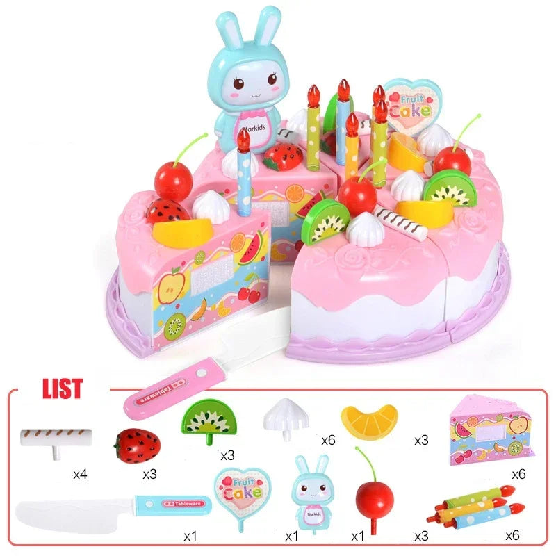 Kids Pretend Play Cutting Cake & Dessert Kitchen Toy Set