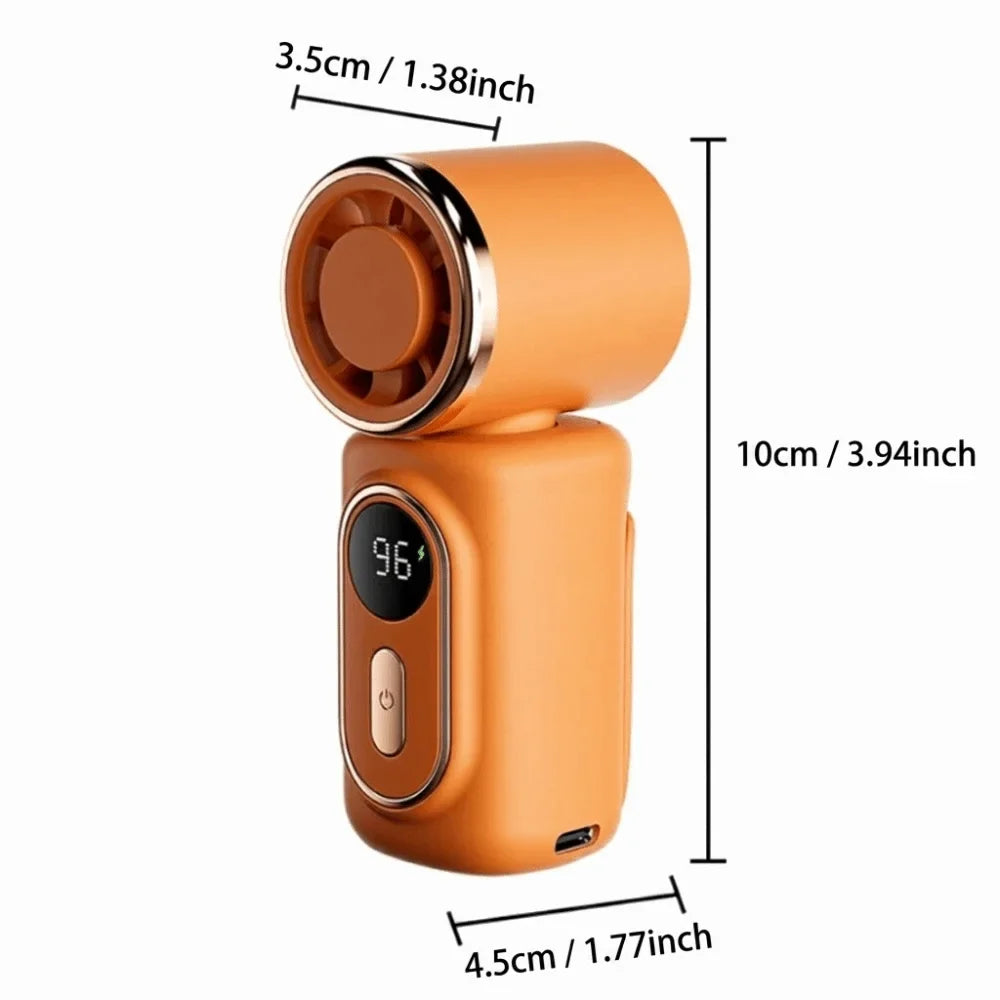 Clip-On Mini Handheld Fan | 100-Speed Stepless, 3000mAh